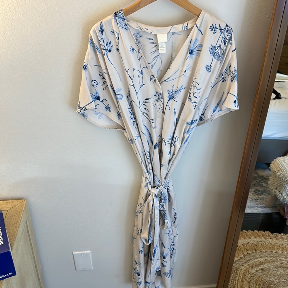 Blue and Cream Floral Dress